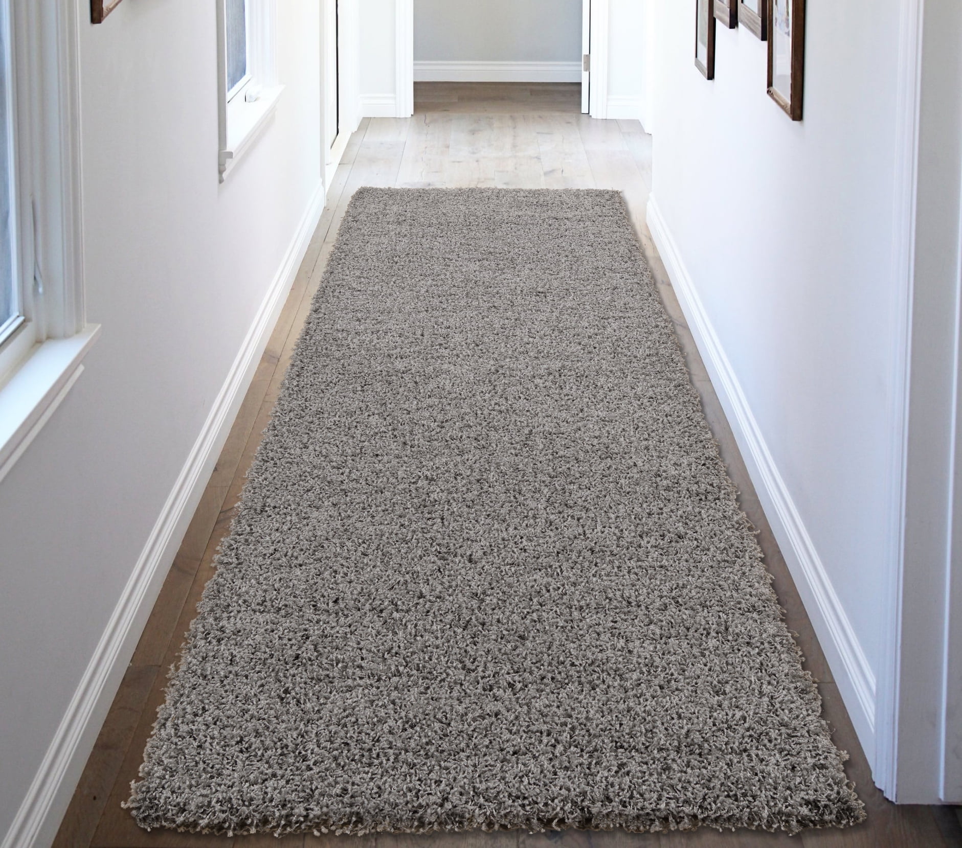 Ottomanson Collection Solid Shag Rug Gray 2'7 x 8' Ottomanson Collection Solid Shag Rug Gray 2'7 x 8'