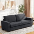 thumbnail image 1 of Ourlova 83 Inch Sofa 3 Seater Mid Century Chenille Tool Free Assembly Charcoal, 1 of 6
