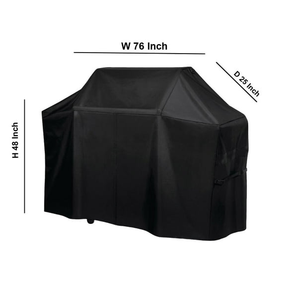 BBQ Barbecue Grill Cover (76" W X 25" D X 48" H) Suitable For Most Brands of Grills
