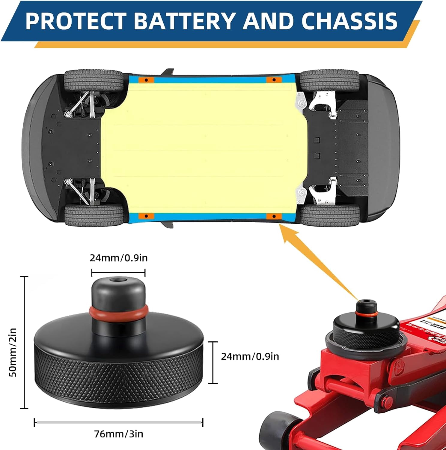 Jack Pads Lifting Jack Pad for Tesla Model 3/Y/S/X Tesla Pucks Accessories with Tire Repair Tools Kit for Tesla Vehicles 2016 to 2026,4 Pucks with Storage Case