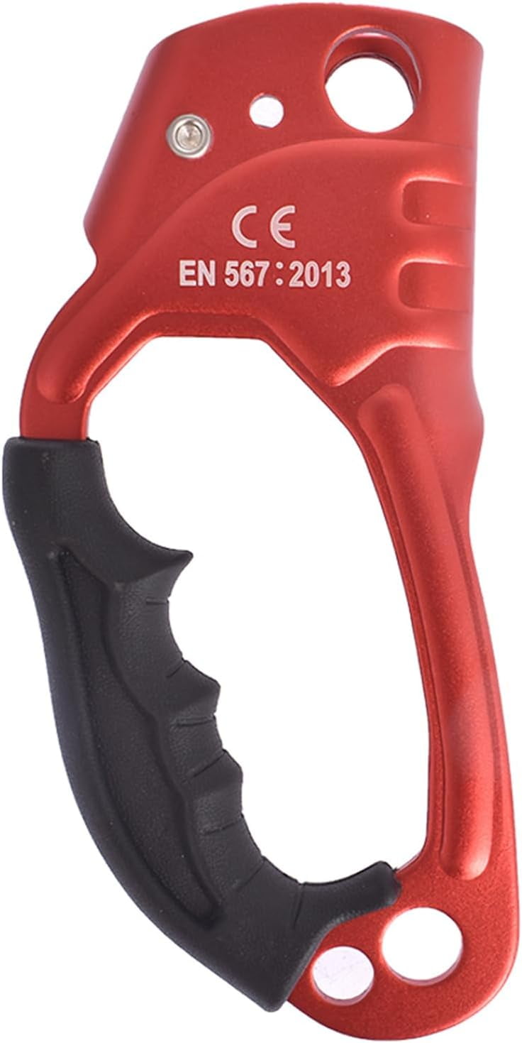 netuera Climber (Right Hand+Red) Climbing Equipment Handled Rope Clamp Ergonomic Design for Easy Ascents