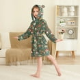 thumbnail image 2 of FORMRS Niños Bathrobe Unisex Hooded Robe Soft Plush Pajamas Sleepwear, Size 2-3T, Forest Mushroom Pattern, 2 of 7
