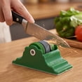 thumbnail image 4 of Fixed Knife Sharpener Tool, 4.9in Manual Rolling Knife Sharpener with Base Fast Sharpening Stone Kitchen Sharpening Tool for Knives Scissors Home Use (Green), 4 of 6