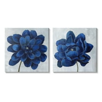 Stupell Indtries Bold Royal Blue Florals Blooming Chic Petal Flower,17 x 17,Design by Nan