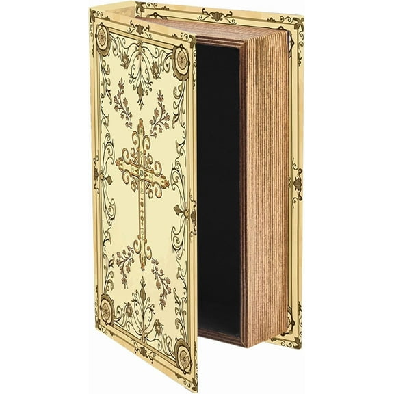 Retro Decorative Book Storage Box Book Boxes Decorative Fake Book Storage Box Gold Leather Table Decoration Shelf Display for Crafting Bookshelf Decor & More Coffee Shop 9x6 Inch