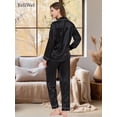 thumbnail image 3 of Conjunto de Pijamas Mujer Seda Suave Pijama Satin Mujer con Botones Manga Larga y Pantalones Ropa de Dormir Día de la Madre Regalo, 3 of 3