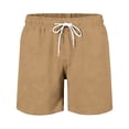 thumbnail image 4 of LIJCC Boys Summer Pocketless Shorts Solid Color Casual Loose Fit Thin Casual Shorts Quick Drying Beach Shorts(Bronze,5-6 Years), 4 of 5