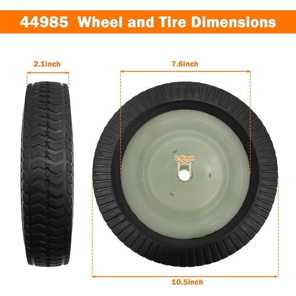 44985 Lawn Sweeper Wheel Tire Complete Assembly Set Compatible with Lawn Sweepers & Tractors 2PCS