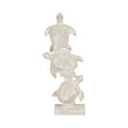 thumbnail image 6 of Coastal Stacked Turtle Figurine for Home and Bathroom Decor - Sea Life Sculpture for Shelf or Coffee Table Display - Nautical Accent Ornament for Living Room, Office, Study, and Mantel - 16", White, 6 of 12