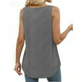 thumbnail image 5 of MOSHU Summer Tank Tops for Women V-neck Sleeveless Shirts Pleated Front Tops, 5 of 9