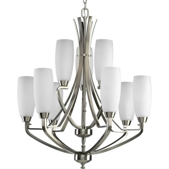 Progress Lighting Wisten Brushed Nickel Contemporary/Soft Chandelier w/ 9 Light 60W - P4439-09