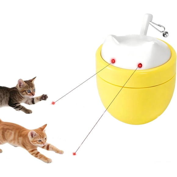 Upgraded Automatic Laser Cat Toy for Indoor Cats, Interactive Pet Toy with Dual Rotating Beams, 3 Play Modes, Random Trajectory, Motion Activated, USB Rechargeable, for Bored Adult Cats & Kittens