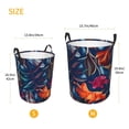 thumbnail image 3 of Rateoe Tropical Flower Pattern Round Laundry Hamper Basket, Tall Hamper Basket for Blanket Storage, Nursery Clothes Hamper for Laundry in Bedroom and College Dorm-Medium, 3 of 6