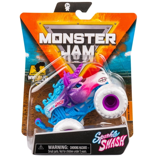 Vehículo fundido Monster Jam Sparkle Smash a escala 1:64