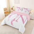 thumbnail image 2 of Erosebridal Girls Pink Bow Queen Comforter Set, N Letter Bedding Comforter Set, Princess Style Bedroom Decor, Pink Reversible 3 Pieces, 1 Comforter and 2 Pillowcases, 2 of 6