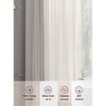 thumbnail image 6 of Summer Coastal Sheer Curtains 45 Inch Length 2 Panels Set Window Treatments, Nautical Beach Marine Life Beige Striped Rod Pocket Semi Curtains for Living Room/Bedroom/Kitchen Décor, 104"W x 45"L, 6 of 7