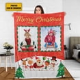 thumbnail image 4 of Teesdily | Merry Christmas Custom Blanket With Picture, Cute Christmas Soft, 4 of 7