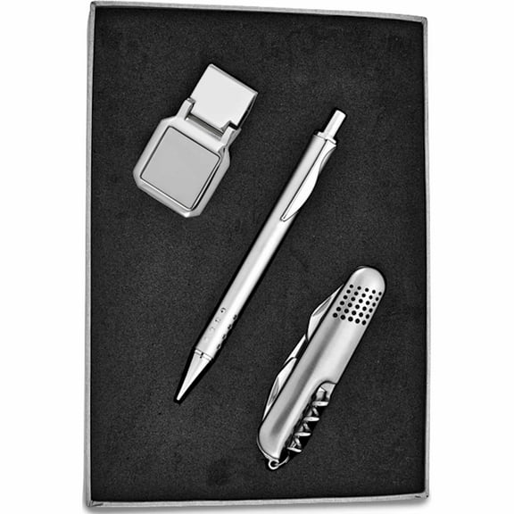 Fashion 3 Piece Knife Pen And Square Money Clip Gift Set Made In China -Jewelry By Sweet Pea