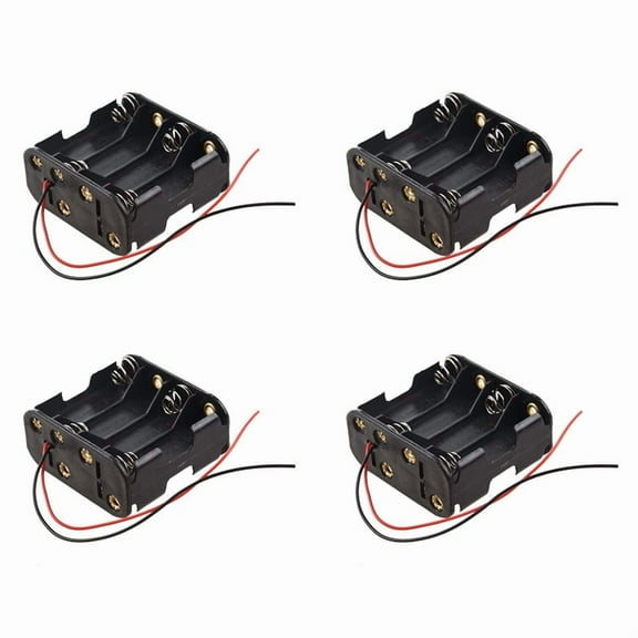 4X 8pcs Aa Cells Battery (12v) Clip Holder Box Case Black