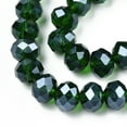 thumbnail image 2 of 10strands Electroplate Glass Beads Strands Pearl Luster Plated Faceted Rondelle Dark Green 6x5mm Hole: 1mm about 80~85pcs/strand 38~40cm Green, 2 of 4