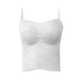thumbnail image 2 of Women's Sexy Lace Bra Longline No Underwire Podded Cami Bralette Slim Fit Basic Cami Bras, 2 of 3