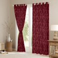 thumbnail image 3 of Feelyou Adult Boho Damask Black Out Curtains, Maroon Ghost Curtains Pack of 2 (42x63 Each), 3 of 6