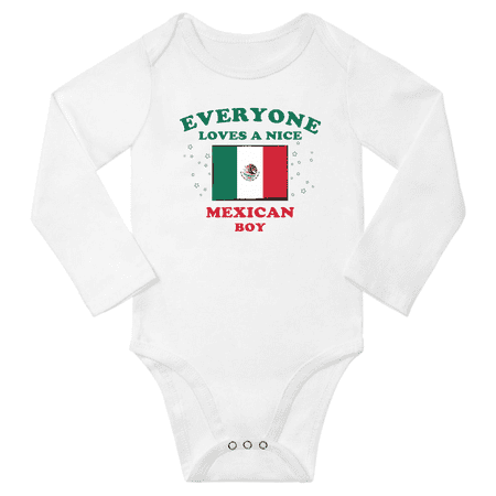 

Everyone Loves a Nice Mexican Boy Baby Long Slevve Bodysuit (White 3-6 Months)