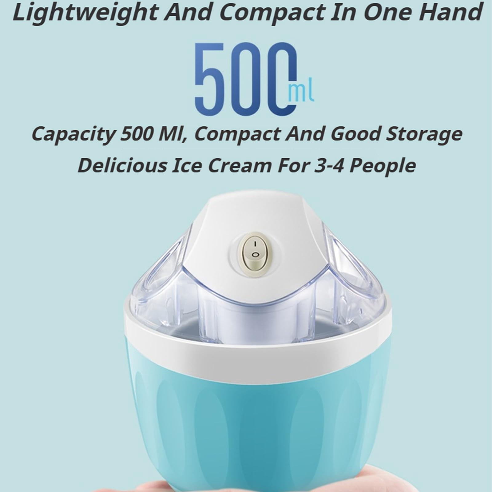 Small Home Mini Ice Cream Maker with One-Touch Operation, Freezer Bowl Fast Cooling System, Personal Single Serve Dessert Maker for Kitchen