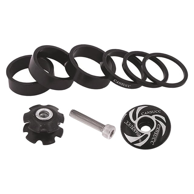 Espaciador de auriculares de bicicleta Sunnimix 8 pulgadas Negro
