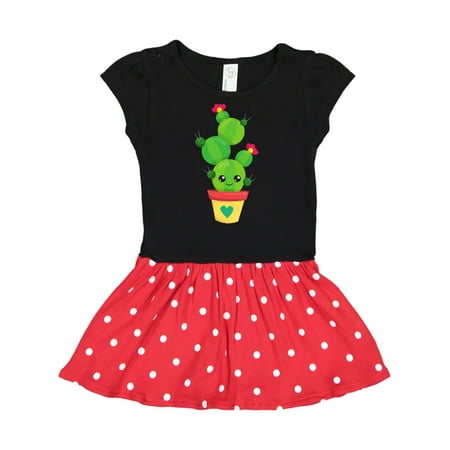 

Inktastic Cute Cactus Cactus With Flowers Cactus In A Pot Gift Toddler Girl Dress
