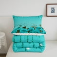 thumbnail image 4 of Teal Rose Comforter Set Diamond Crystal Fluid Art Bed Set,Abstract Ombre Bedding Sets Full,Romantic Garden Flowers Quilt Set Boho Floral Bohemian Decor, 4 of 7
