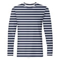 thumbnail image 3 of WAENQINLA Mens Striped Sweatshirt Fall Casual Long Sleeve Tee Shirts Trendy Crewneck Loose Fit Basic Pullover Tops Athletic Workout Tshirt Tops, 3 of 4