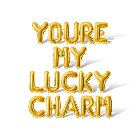Letter Balloons - YOURE MY LUCKY CHARM 16" Inch Alphabet Letters Foil Mylar Balloon St. Patrick's Day Party Banner (Gold)