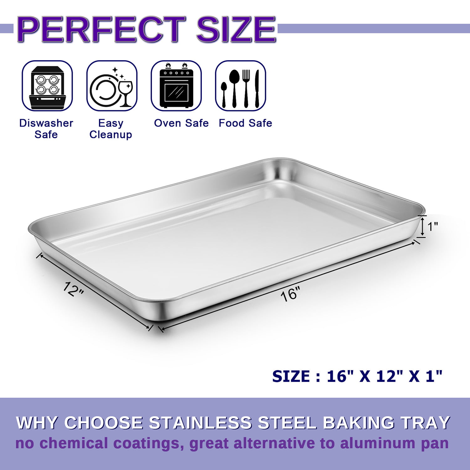  Metal Toaster Oven Tray with Rack Set, E-far 10.5”x8.3” Baking  Sheet Broiling Pan with Stainless Steel Wire Grate Rack for Cooking Baking  Bacon Steak Cooling Cookie - Dishwasher Safe: Home 
