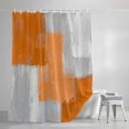 thumbnail image 4 of Orange Abstract Shower Curtain Set, Waterproof Shower Curtains for Bathroom, Grey Geometric Oil Painting Vintage Gradient Washable Fabric Bath Curtain for Bathtub Decoration with Hooks 60x72 Inches, 4 of 9