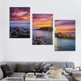 thumbnail image 4 of Awypu Beach Landscape Lighthouse Wall Art Sunrise Coastal Seascape Wall Decor for Living Room Bathroom Nautical Ocean Prints Paintings Nature Scenery Canvas Prints Large Artwork 12''x16''X3 Panels, 4 of 4