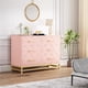 thumbnail image 1 of Rosa 6-cajón moderno wood cómoda con de anchura cajones y metal handles - almacenamiento chest para dormitorio, sala de estar, hallway, o entrada, 1 of 8