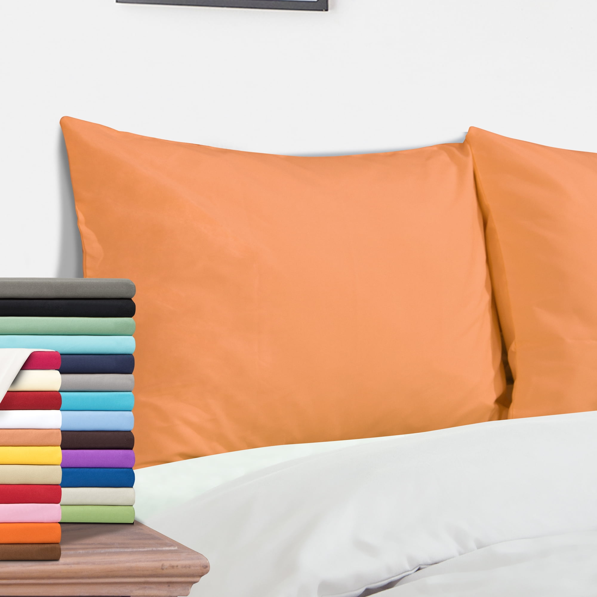 ORGANICTUNE 4 Pack Microfiber King Pillowcases, 20x36 Inches, Tan