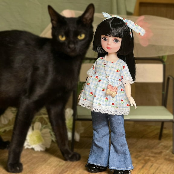 12Inch 20-Joints Posable Lolita Style Doll for Customization with Hand-Painted Lips for Fashion Design and Outfit
