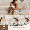 thumbnail image 4 of Baby Swing for Infants, Caveen Electric Baby Rocker with 360° Rotatable Seat, 2 Swing Directions, 3 Rotating Toys, for 0-6 Months, Grey, 4 of 10