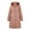Light Pink, variant on Women's Long Hooded Parka, Faux Fur Trim Winter Coat, Windproof Puffer Jacket, Thickened Warm Coat, Outdoor Winter Parka with Zipper Pockets Beige L