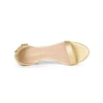 thumbnail image 4 of BLISSFUL STEP Women's Ankle Strap Low Wedge Clear Heels Sandals Gold 9, 4 of 7