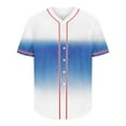 thumbnail image 4 of IYTR Men Gradient Baseball Shirts Short Sleeve Button Down Tee Tops Loose Fit Streetwear T Shirt Sporty Outfit (Sky Blue,M), 4 of 5