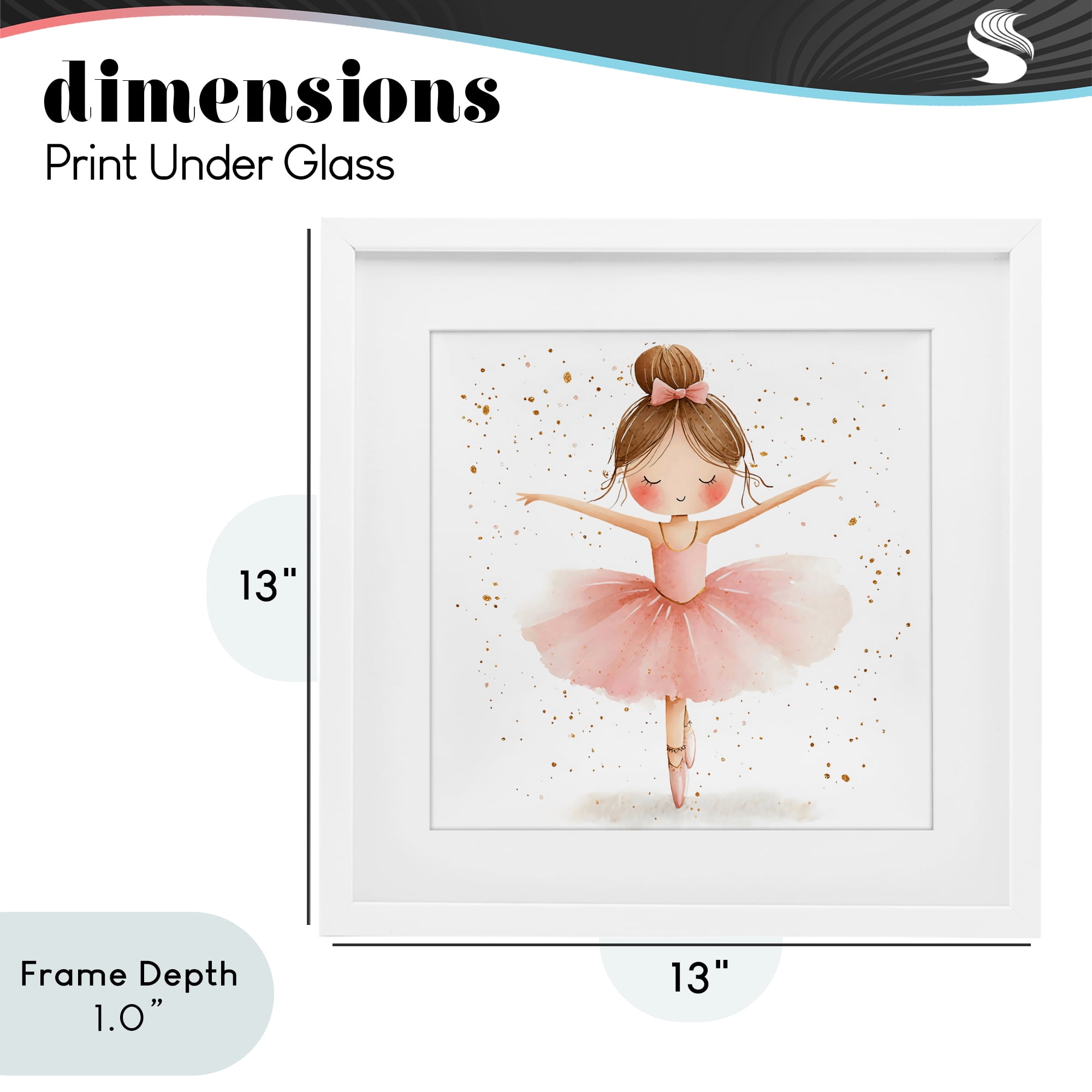 Stupell Industries Sweet Ballerina Pose White Framed Print Under Glass, design by Creative Studio