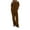 Brown, variant on Women's Solid Color Cotton Linen Shirt & Pants Set – Short Sleeve Drawstring Waist Vacation Suit, Yellow, M