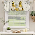 thumbnail image 3 of Daisy Floral Valances for Windows, Decorative Rod Pocket Window Valance Curtains, Vintage Rustic Bee Gnomes Flowers Short Curtain Drapes for Kitchen/Bathroom/Living Room, 2 Panels, 42" W x 12" L, 3 of 8