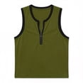 thumbnail image 1 of DGMIOCS Men's Solid Color Tank Top Sleeveless Casual Basic Summer Daily Tee Green L, 1 of 5