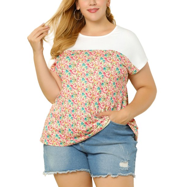BluTop De Verano CamiEstampaFloral ManDolman TalExtPaMujer Beige XL