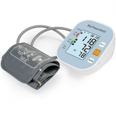 Blood Pressure Monitor, Automatic BP Machine with Large Backlit Display Accurate for 2 Users with Arm Cuff & Storage Bag, Blue