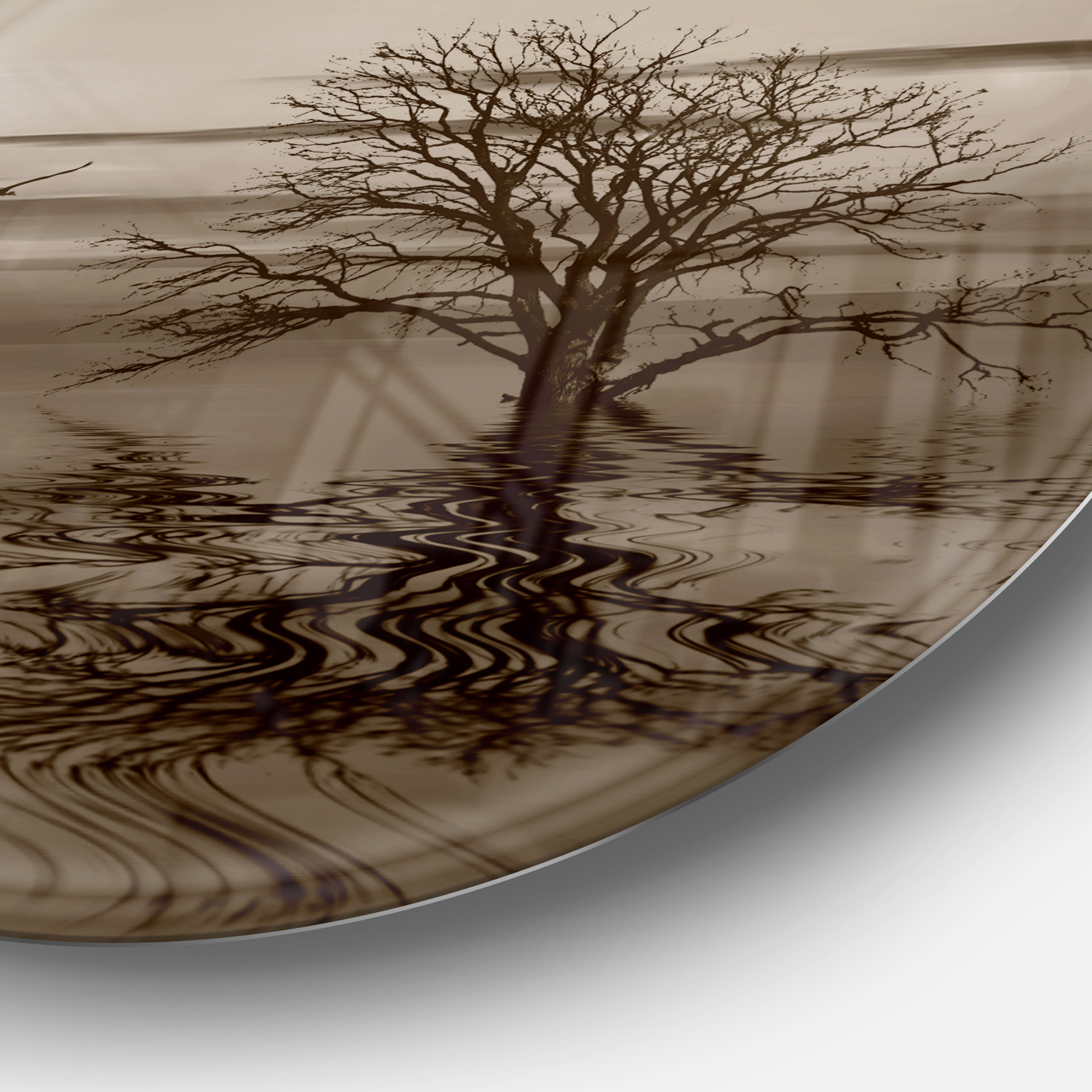 Designart 'Flying Birds and Lonely Tree' Extra Large Wall Art Landscape